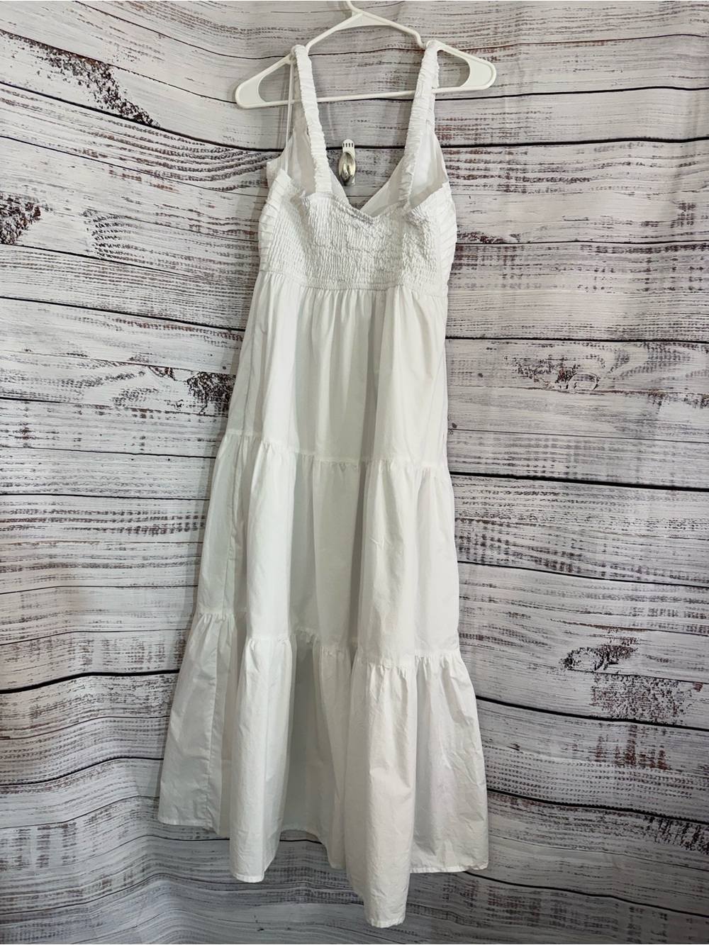 Steve Madden Dress Eliana Womens Sz Medium Midi sleeveless white Gauze tiered - Picture 5 of 12